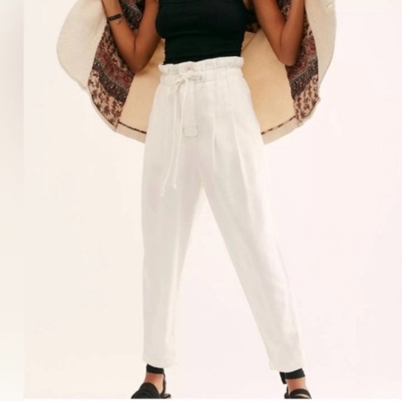 Free People Pants - Free people Margate paper bag white pants M
